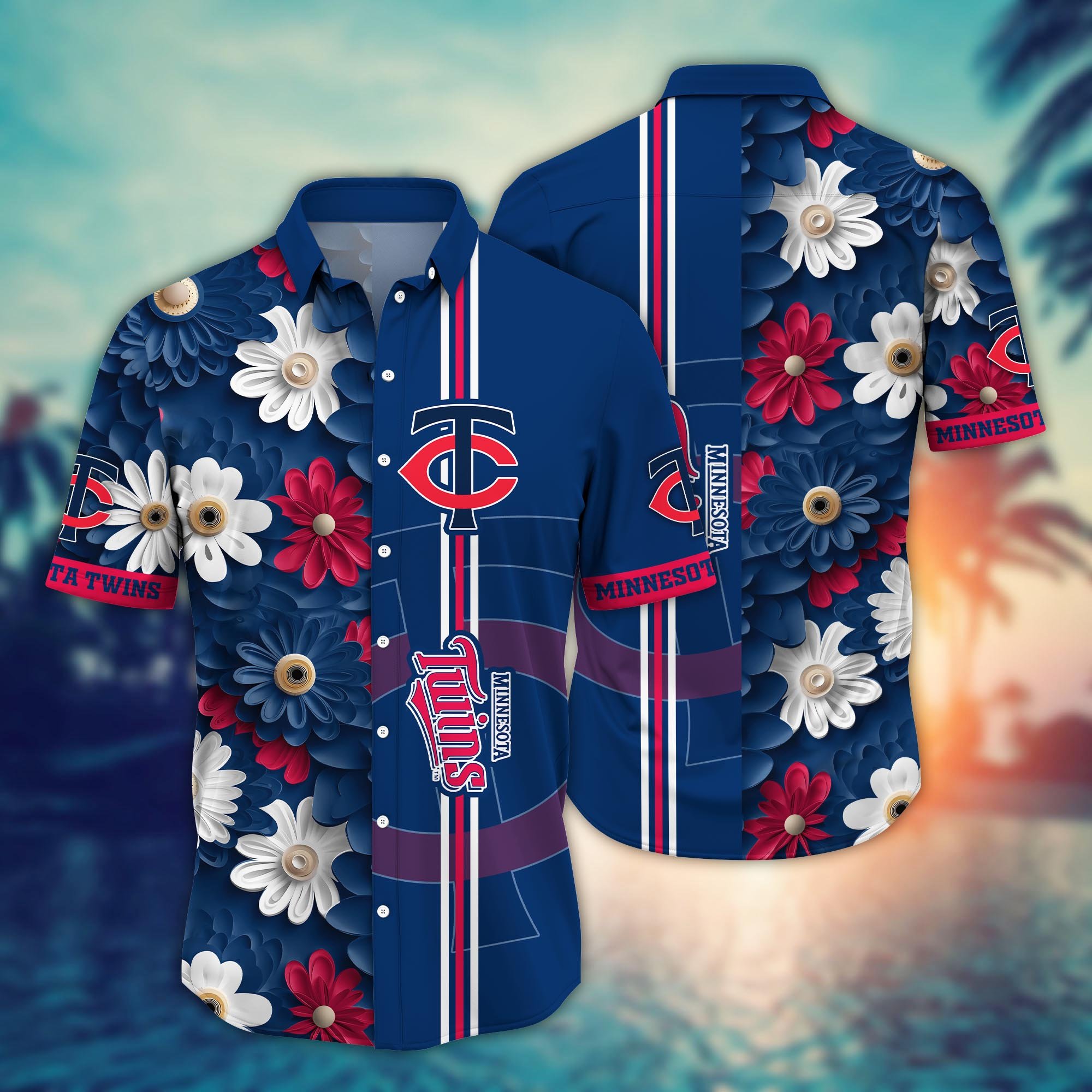 Minnesota Twins Flower Hawaii Shirt And Tshirt For Fans, Summer Football Shirts NA49574